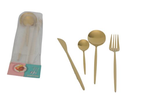 SET DE CUBIERTOS DORADO 4PCS/ 8663210923075