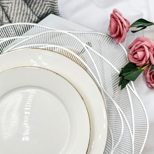 INDIVIDUAL REDONDO PLATEADO Y DORADO 12PCS /606788