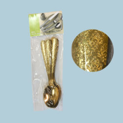 CUCHARA CH DORADO TRENZA 6PC /07144