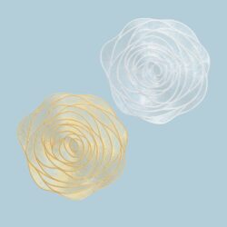 INDIVIDUAL REDONDO PLATEADO Y DORADO 12PCS /606788