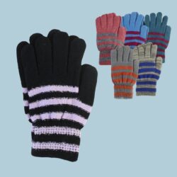 GUANTE RAYA BICOLOR MUJER 12PCS /80039