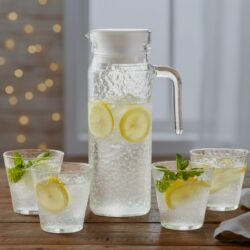 ZT-1893# JARRA CON 4 VASOS DE VIDRIO /624130