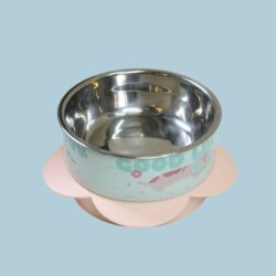 COMEDERO ALTO FLOR CON BOWL ACERO /920058