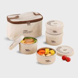 4PCS LONCHERA TERMICA CON VIANDAS ACERO /213814